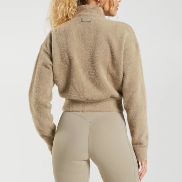 Gymshark Whitney Simmons Eyelash Knit Jacket Tan Brown Extra Large - Picture 3 of 9